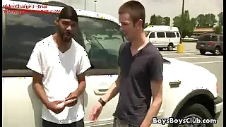 Sexy White Twink Bareback Gay Sex With Muscular Black Guy 03